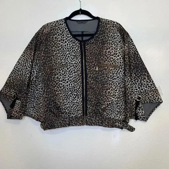 TOV Holy animal print short zipper jacket size med/large 42 with zipper - Picture 1 of 11